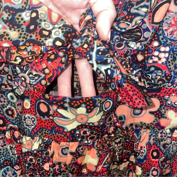 A.L.C. Dani Floral Cotton Cutout Mini Dress in Sangria Multi Size 14 - Picture 4 of 8